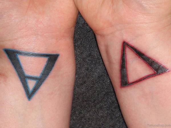 Three Triangles Temporary Tattoo Sticker  OhMyTat