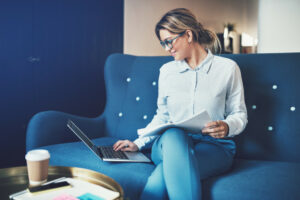 woman on her laptop