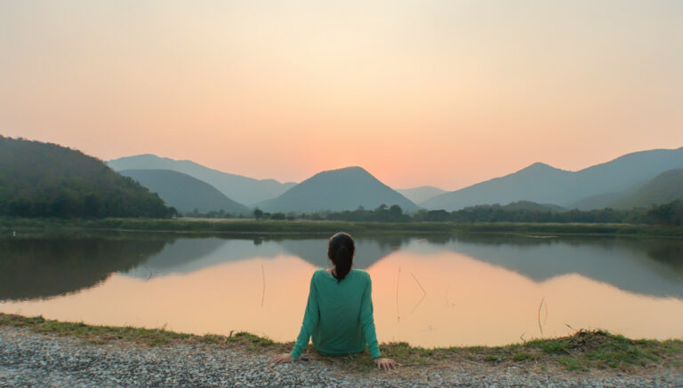 woman enjoying the view alone