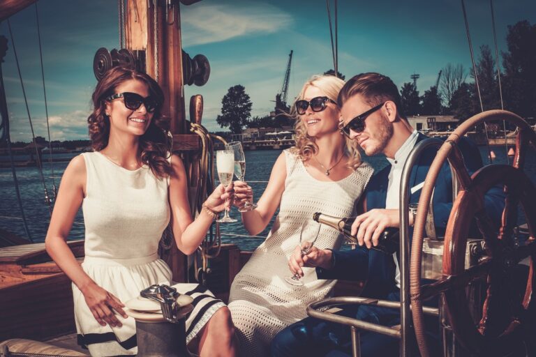 group of people having champagne